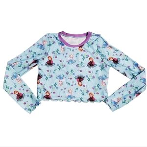 NWT Disney Frozen Elsa & Anna Girl's Swim Long Sleeve Rashguard L